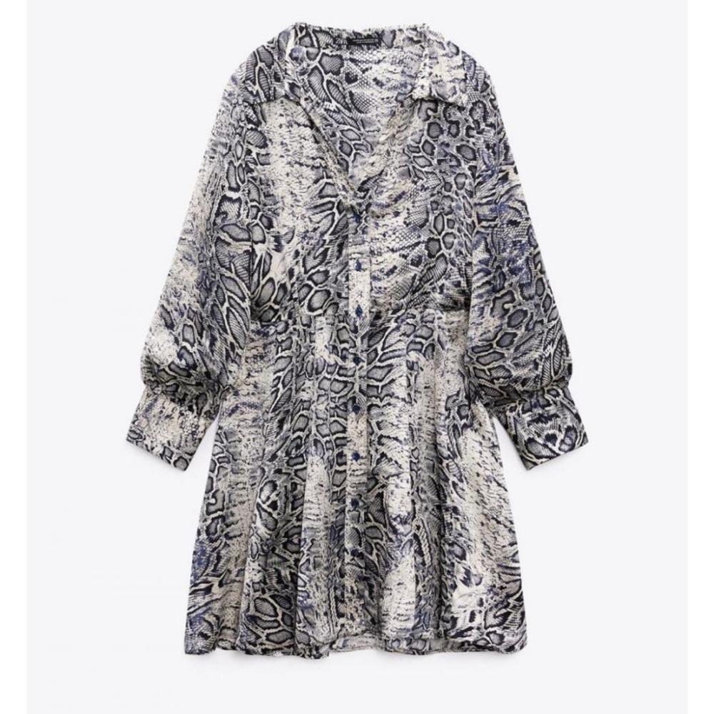 ZARA PYTHON ANIMAL PRINT DRESS MULTICOLORED SIZE S NWT